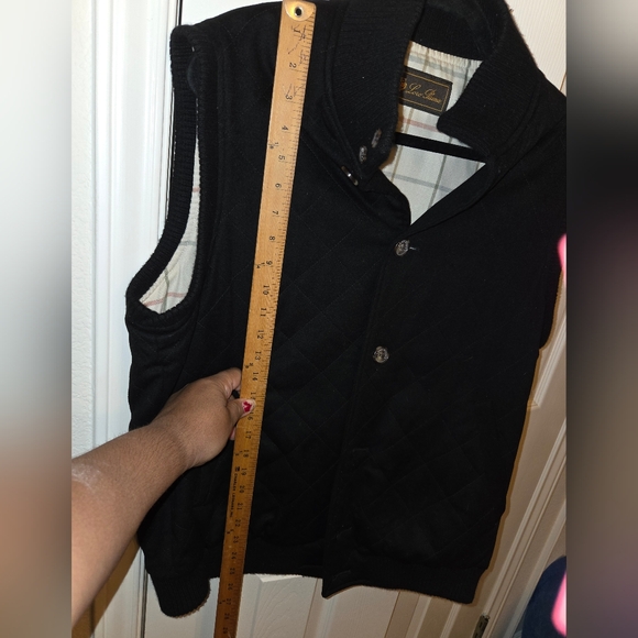 Men's Loro Piana Black Cashmere Quilted Vest - Picture 3 of 8